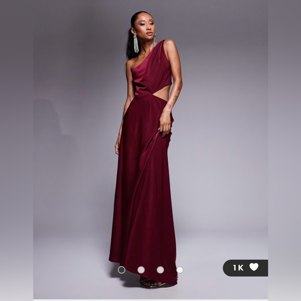 ASOS One-Shoulder Wine Dress